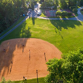 aerial view of baseball field